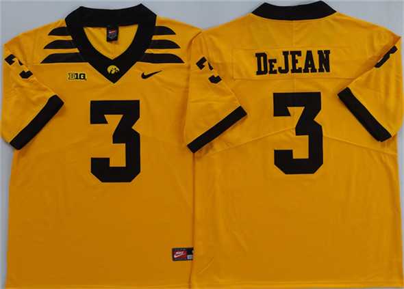 Men's Iowa Hawkeyes #3 Cooper DeJean Yellow 2025 Stitched Jersey,We sell and wholesale Men's Iowa Hawkeyes #3 Cooper DeJean Yellow 2025 Stitched Jersey on line form chian!